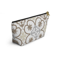 Portugal Tile Accessory Pouch w T-bottom in Brown
